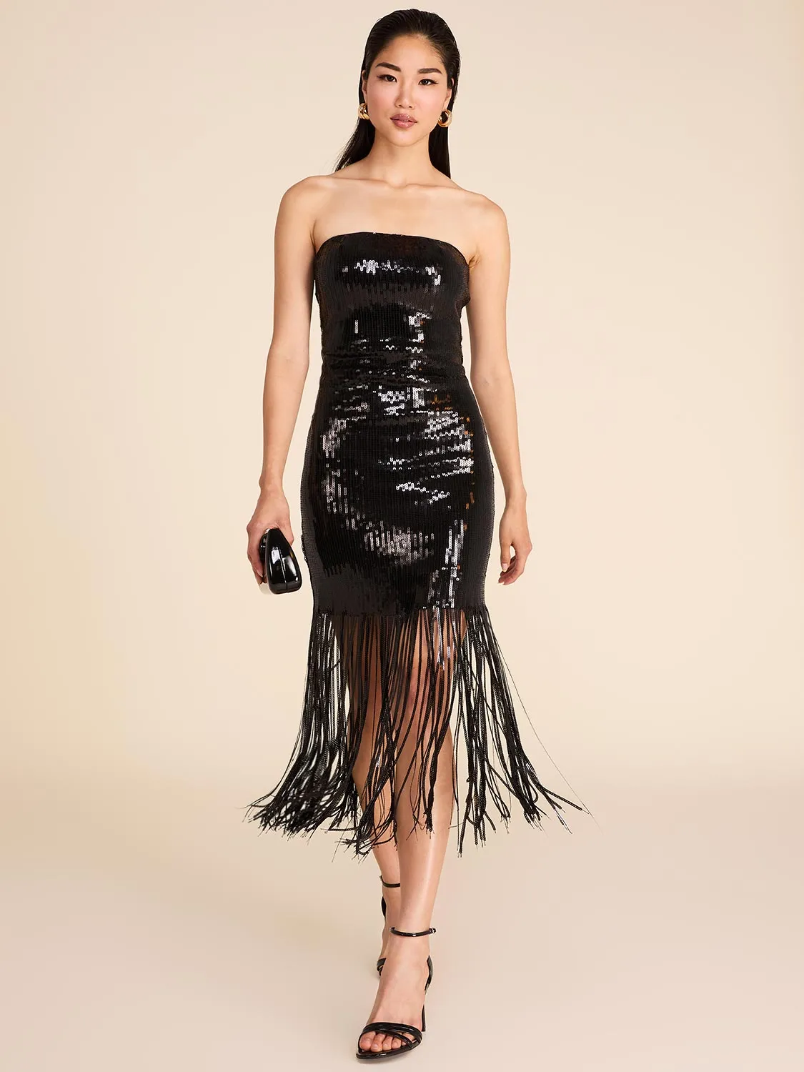 Midi Sequin Fringe Dress sold by Suzy Shier
