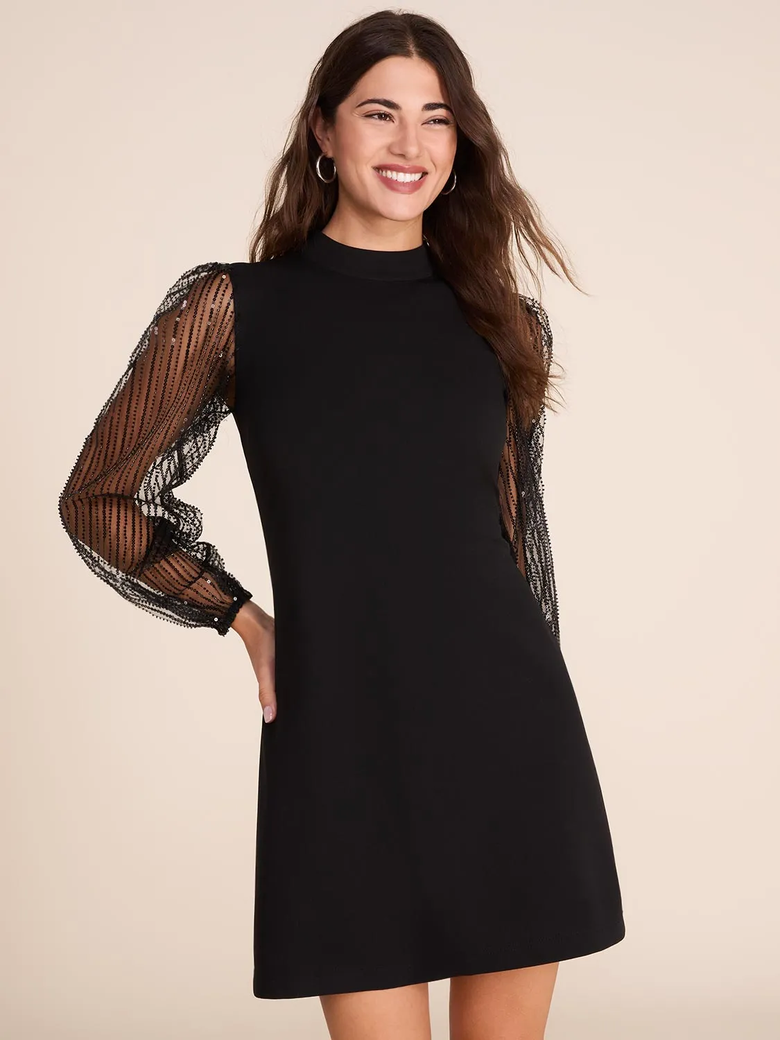 Mock Neck Mini Tunic Dress sold by Suzy Shier product image thumbnail 3