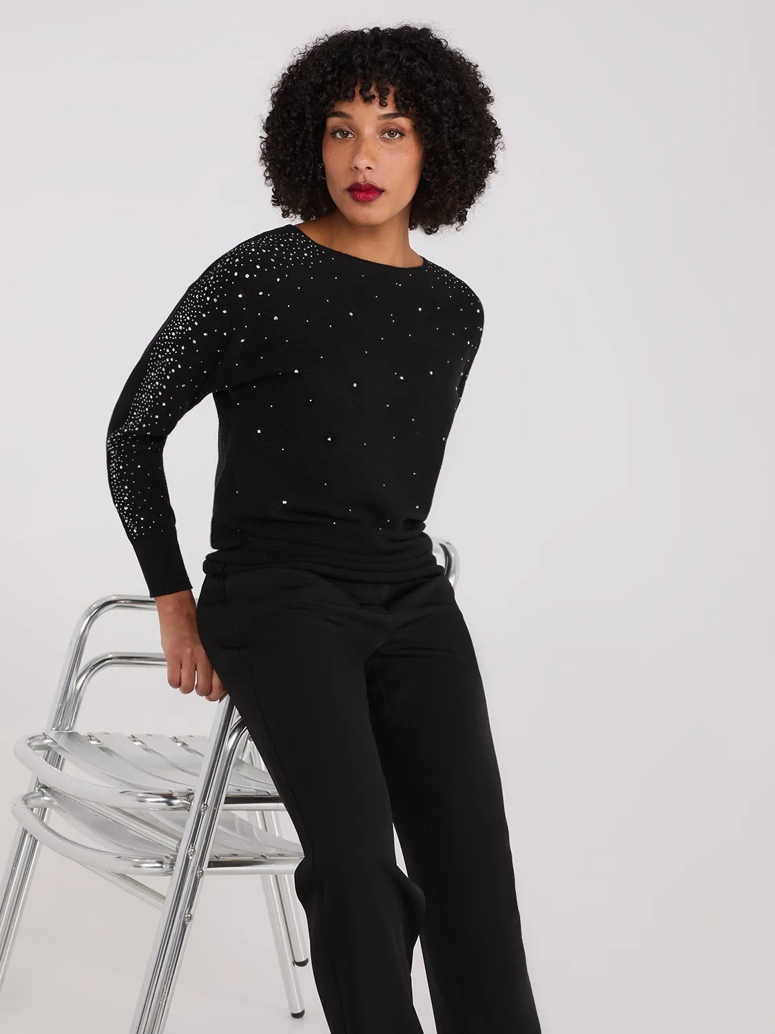 Boat Neck Embellished Sweater sold by Suzy Shier product image thumbnail 3