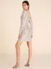 Boat Neck Mini Sequin Dress sold by Suzy Shier