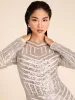 Boat Neck Mini Sequin Dress sold by Suzy Shier