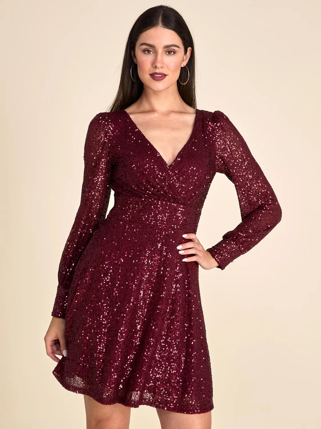 Mini Fit & Flare Sequin Dress sold by Suzy Shier product image thumbnail 3