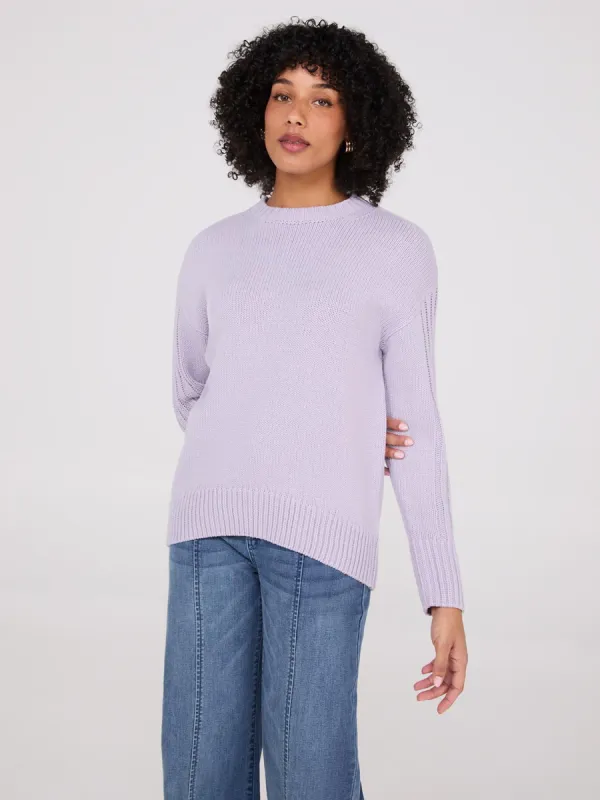 Crew Neck High-Low Sweater sold by Suzy Shier
