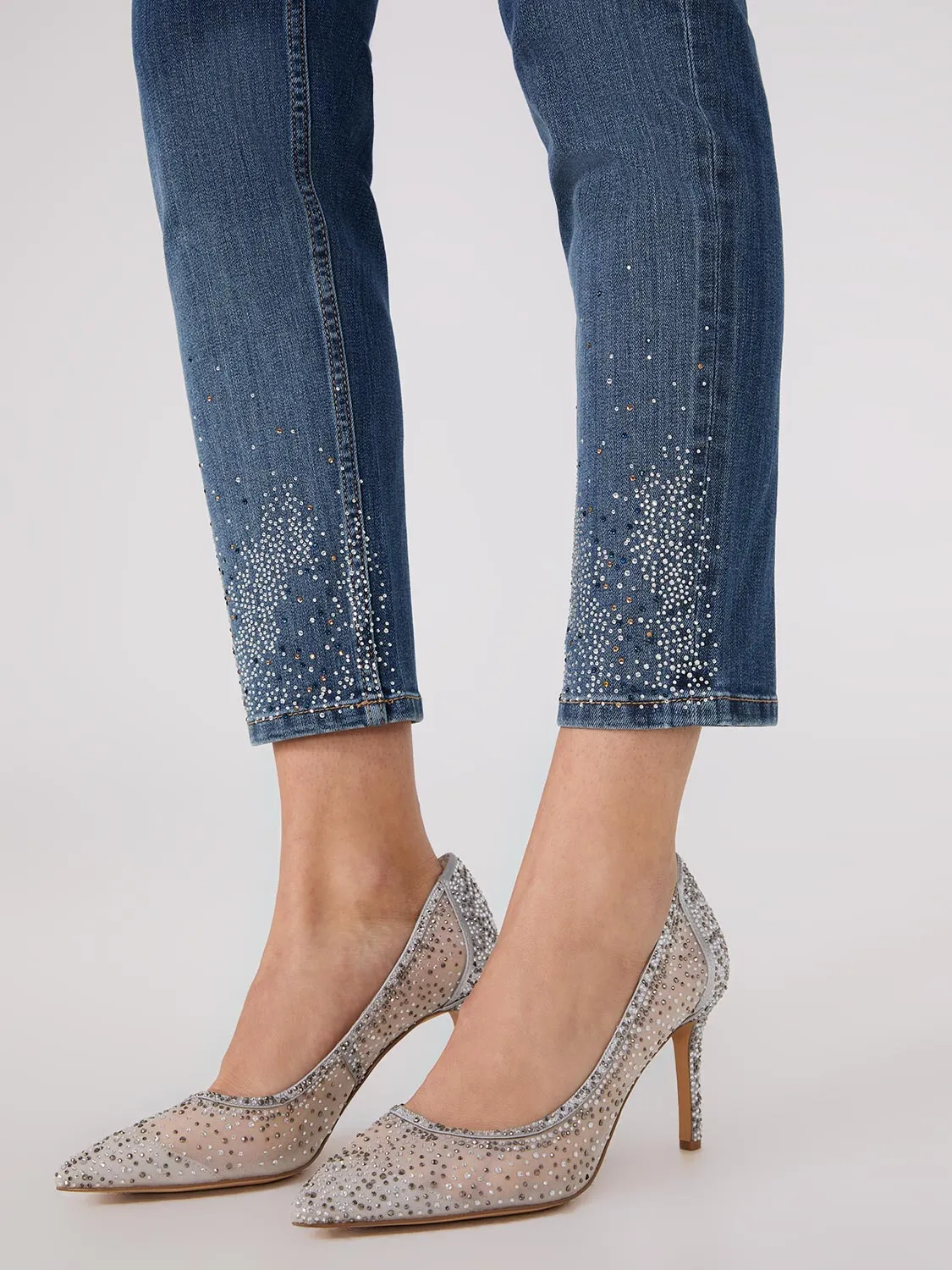 Rhinestone Embellished Slim Leg Jeans sold by Suzy Shier product image thumbnail 2
