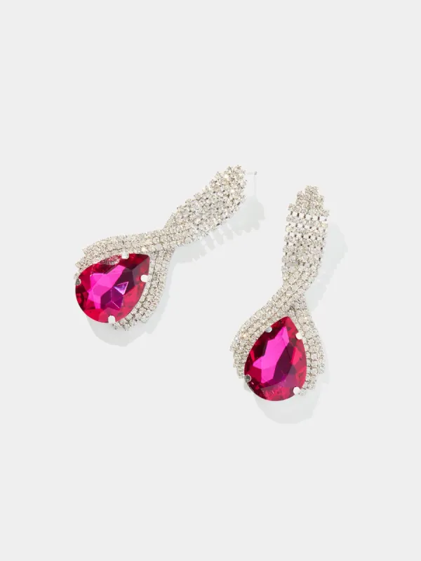Criss-Cross Gem Tear Drop Earring sold by Suzy Shier