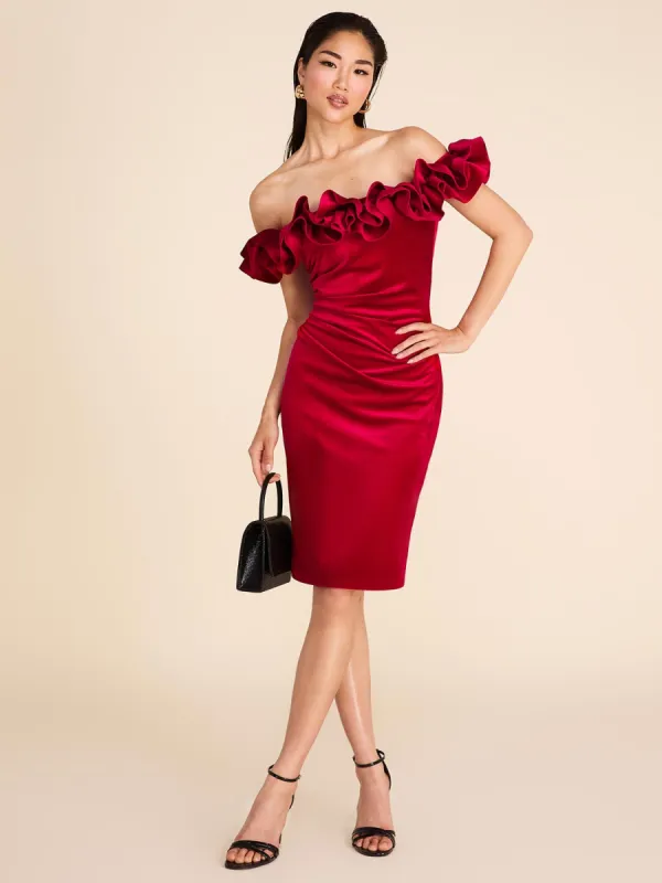 Off-The-Shoulder Velvet Dress sold by Suzy Shier