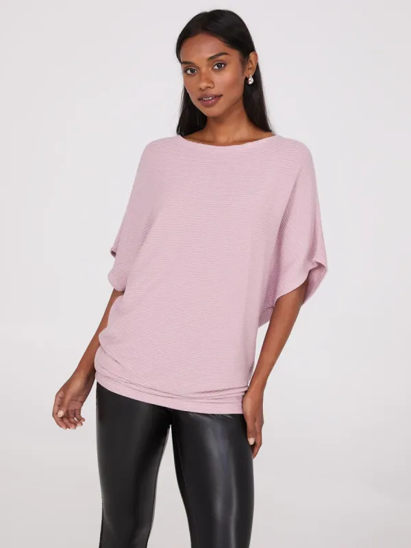 Metallic Boat Neck Dolman Sleeve Top sold by Suzy Shier