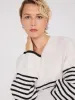 Striped V-Neck Loose Sweater sold by Suzy Shier