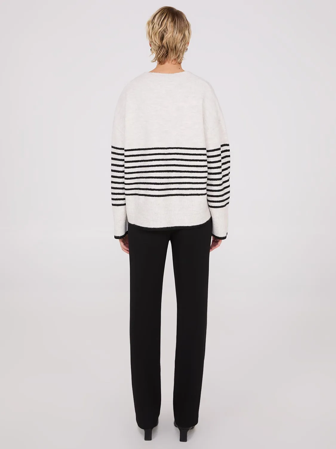 Striped V-Neck Loose Sweater sold by Suzy Shier product image thumbnail 4