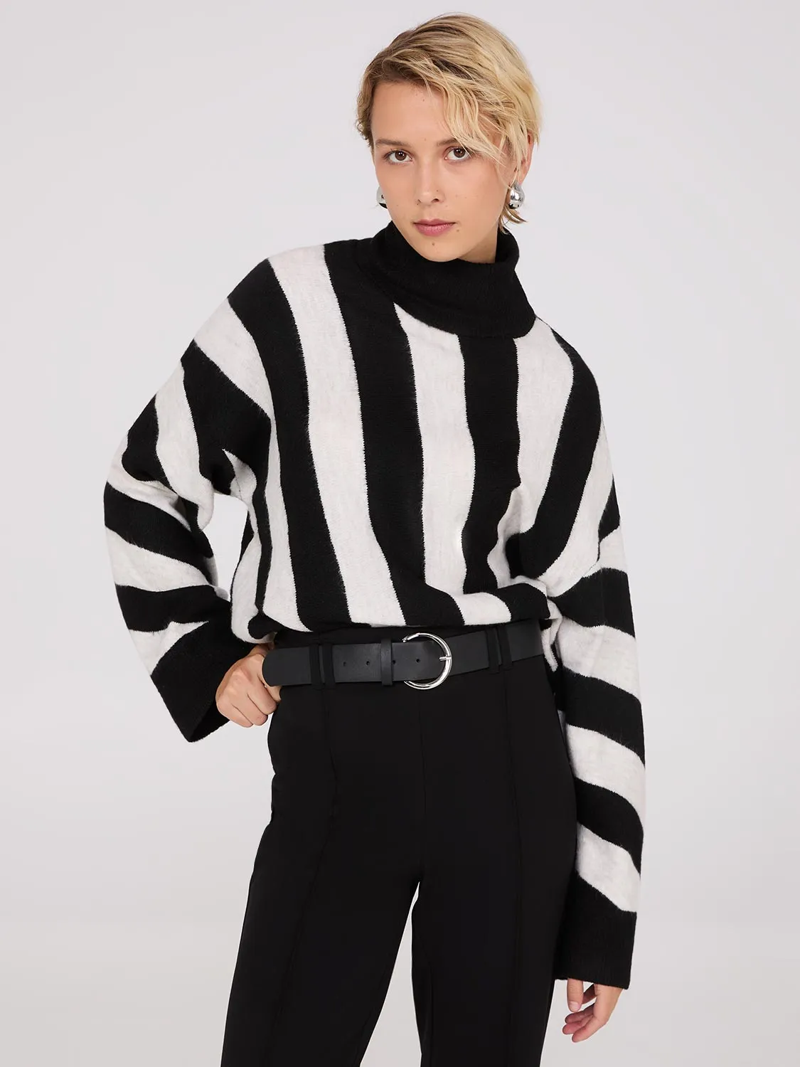 Striped Turtleneck Sweater sold by Suzy Shier