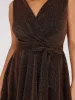 Sleeveless Shimmer Crossover Fit & Flare Dress sold by Suzy Shier