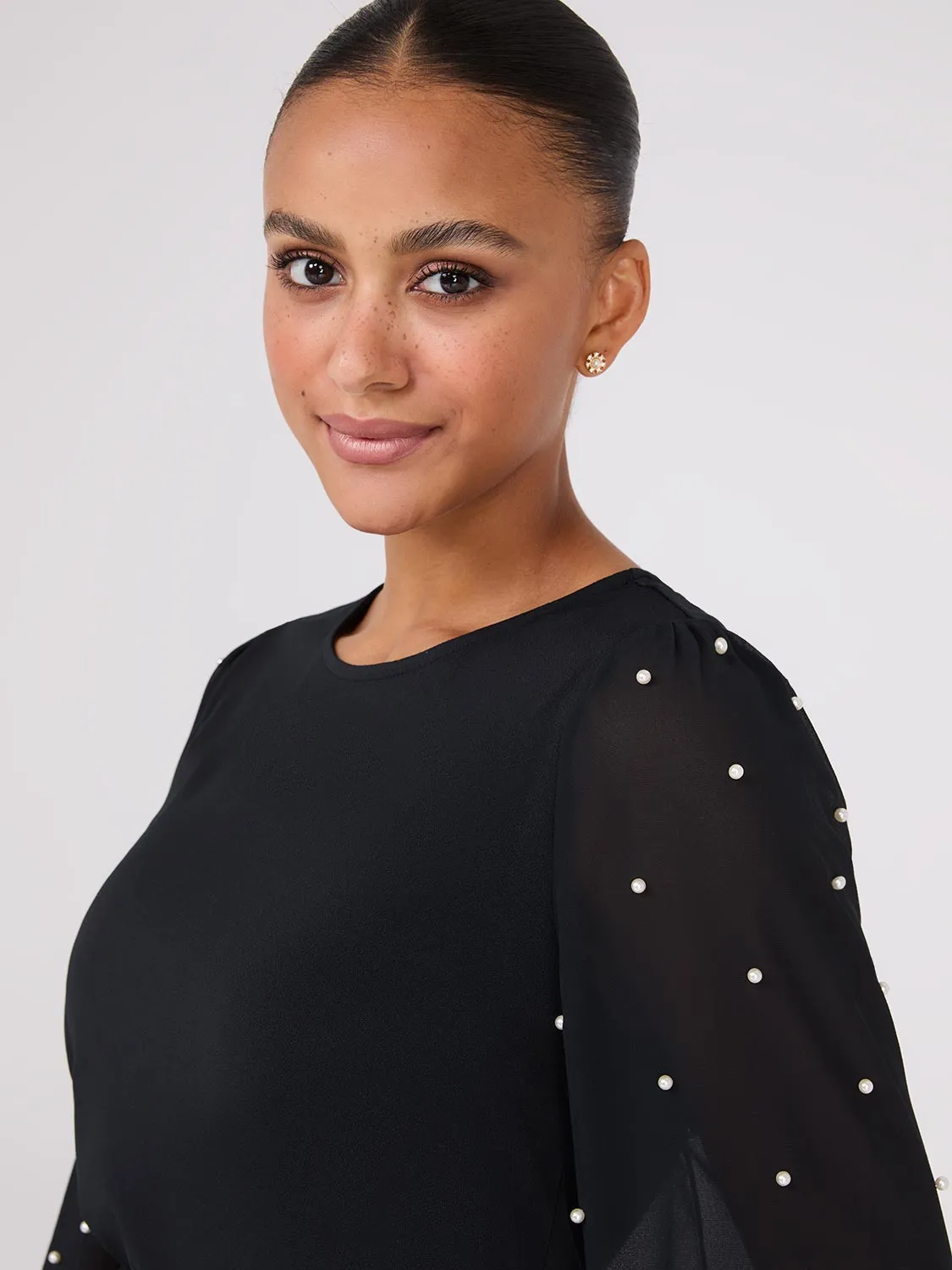 Pearl Chiffon 3/4 Sleeve Top sold by Suzy Shier product image thumbnail 2