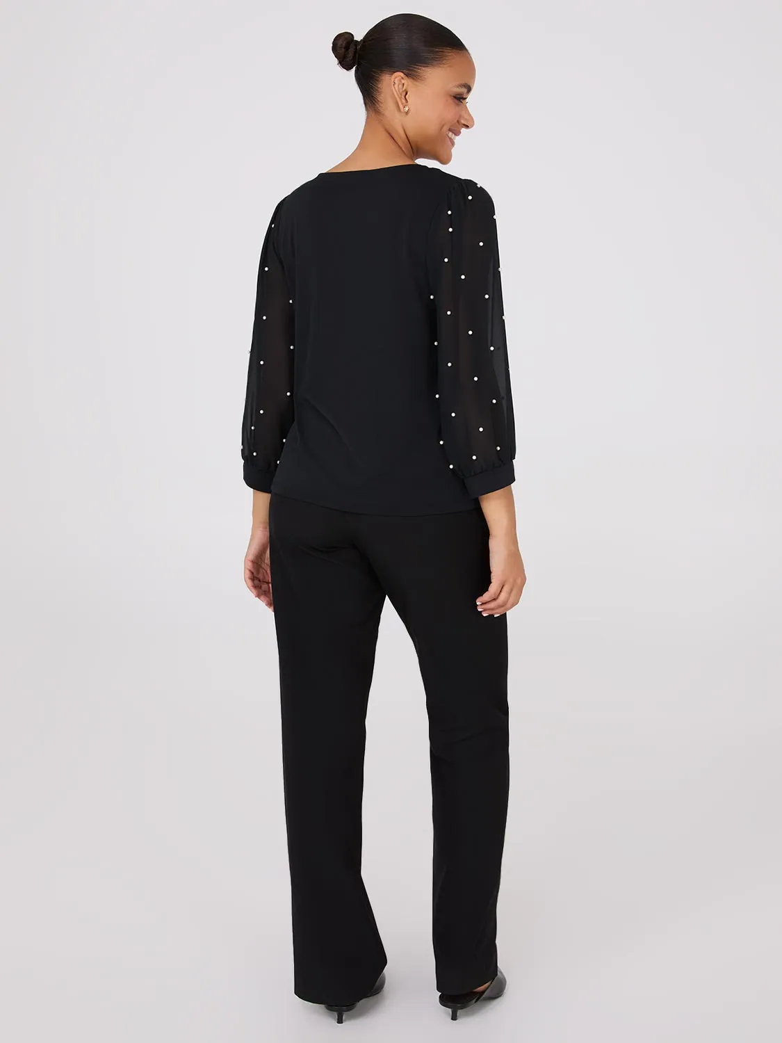 Pearl Chiffon 3/4 Sleeve Top sold by Suzy Shier product image thumbnail 4