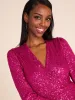 Long Sleeve Mini Sequin Dress sold by Suzy Shier