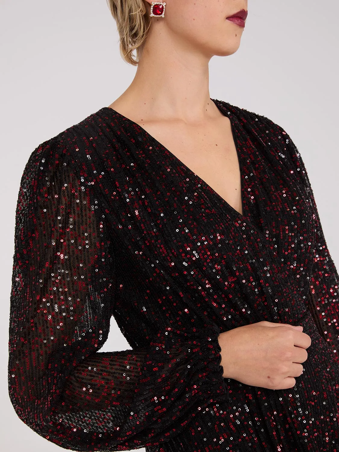 Sequin Fit & Flare Dress sold by Suzy Shier product image thumbnail 2