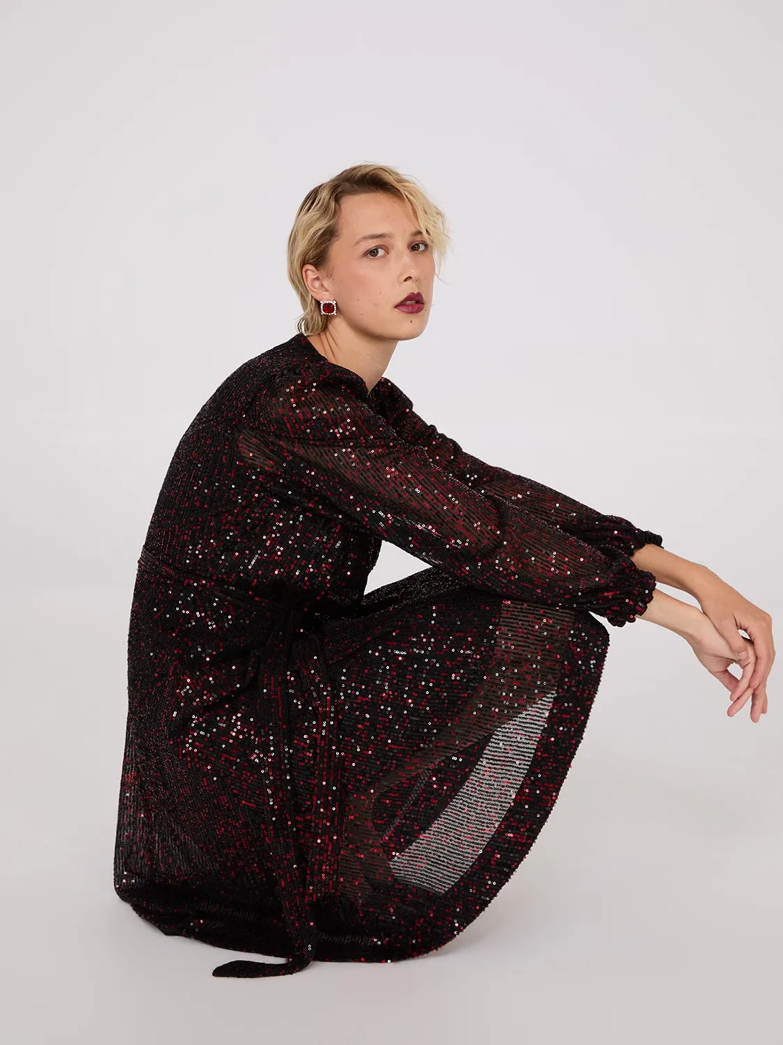Sequin Fit & Flare Dress sold by Suzy Shier product image thumbnail 3