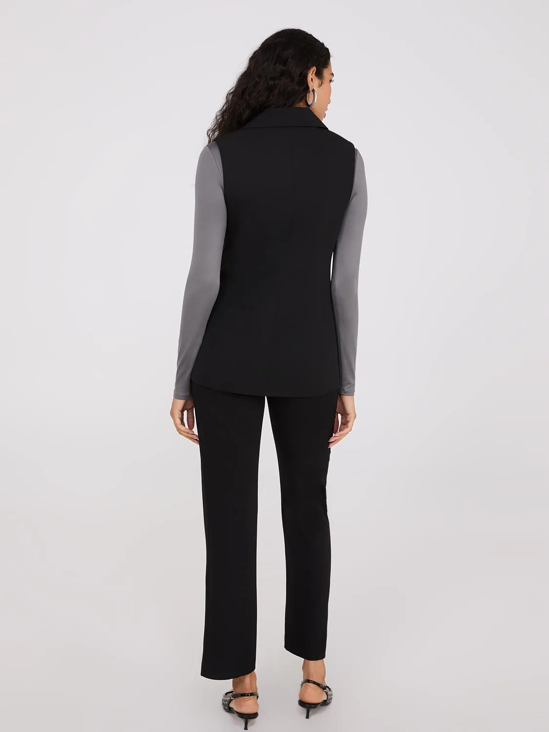 Satin Lapel Sleeveless Vest sold by Suzy Shier product image thumbnail 4