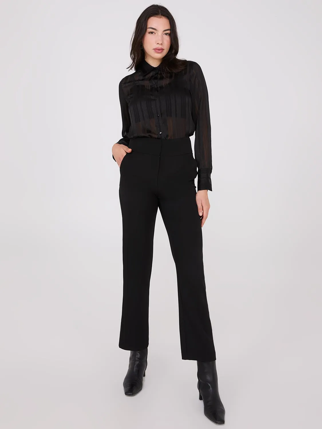 High-Rise Wide Waistband Pants sold by Suzy Shier