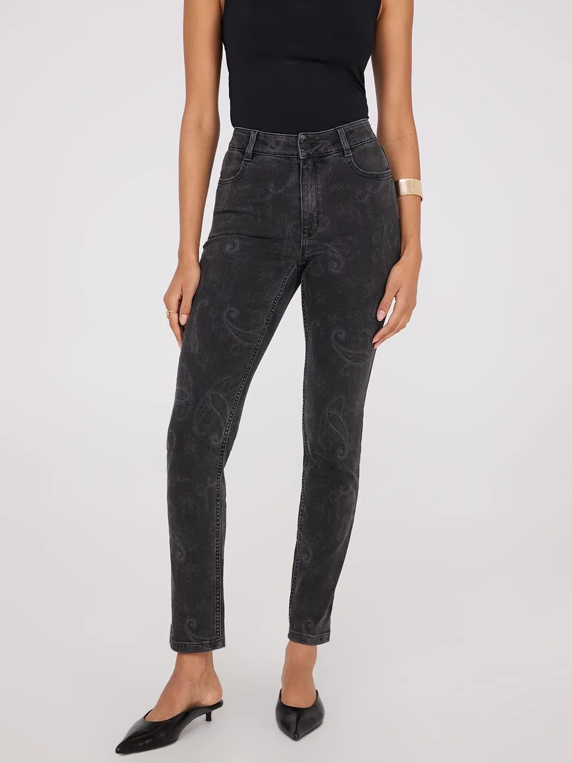 Slim Leg Paisley Jeans sold by Suzy Shier product image thumbnail 3