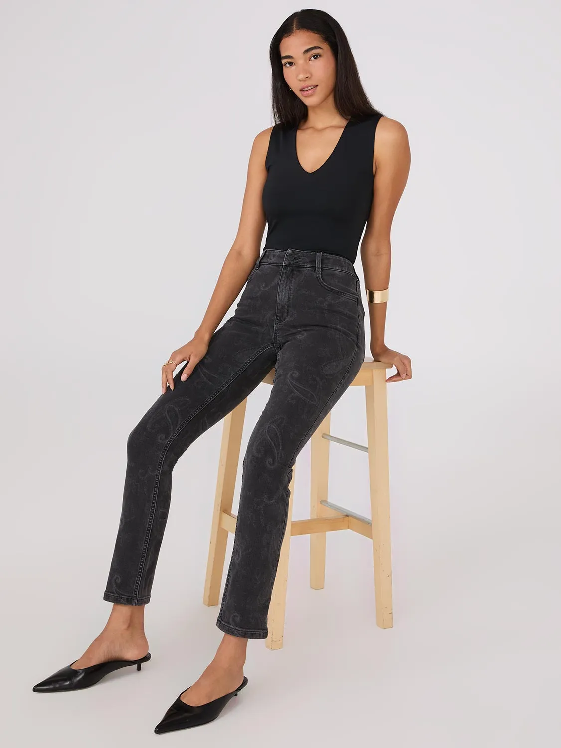 Slim Leg Paisley Jeans sold by Suzy Shier product image thumbnail 4