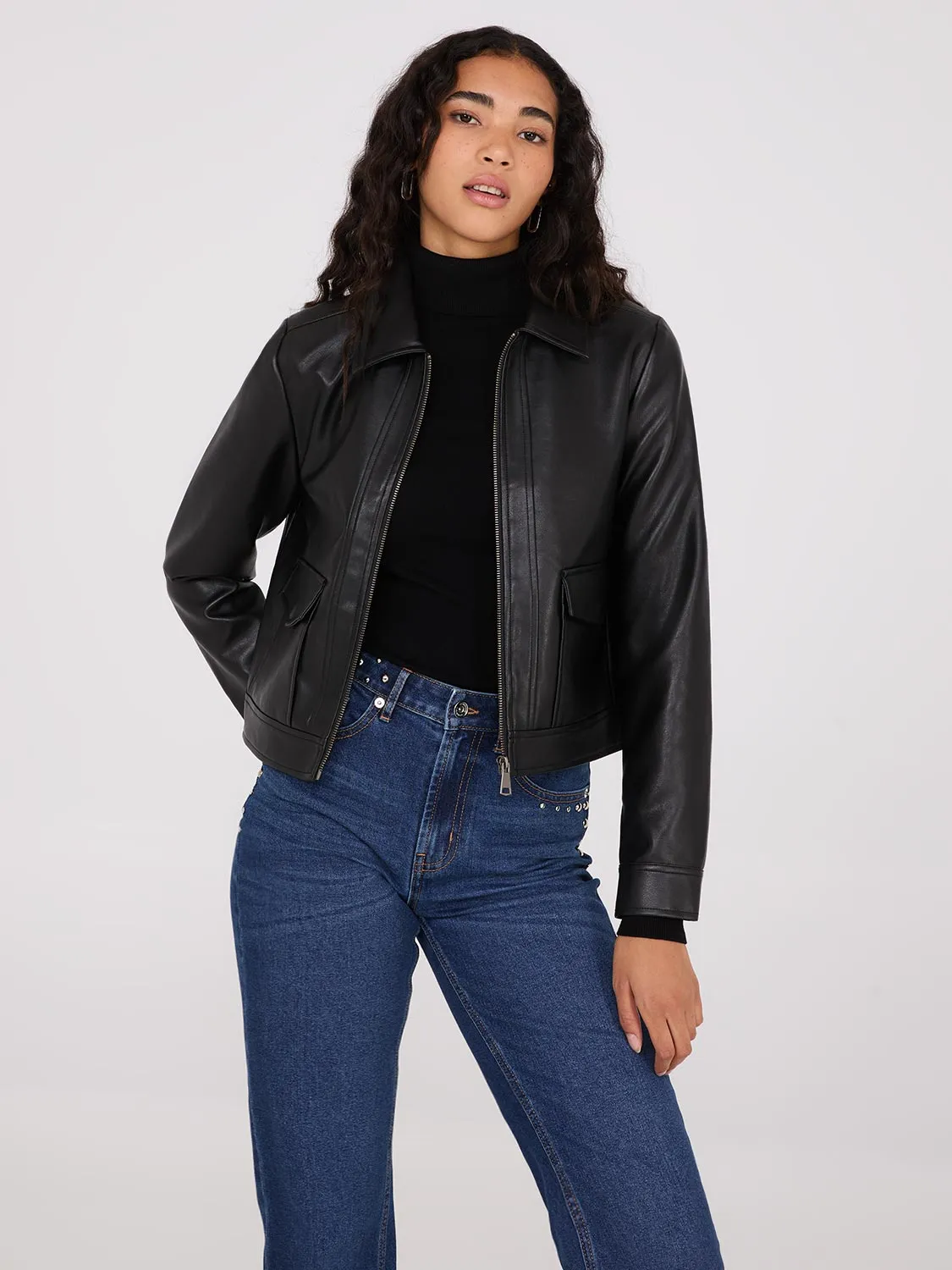 Faux Leather Utility Jacket sold by Suzy Shier product image thumbnail 2
