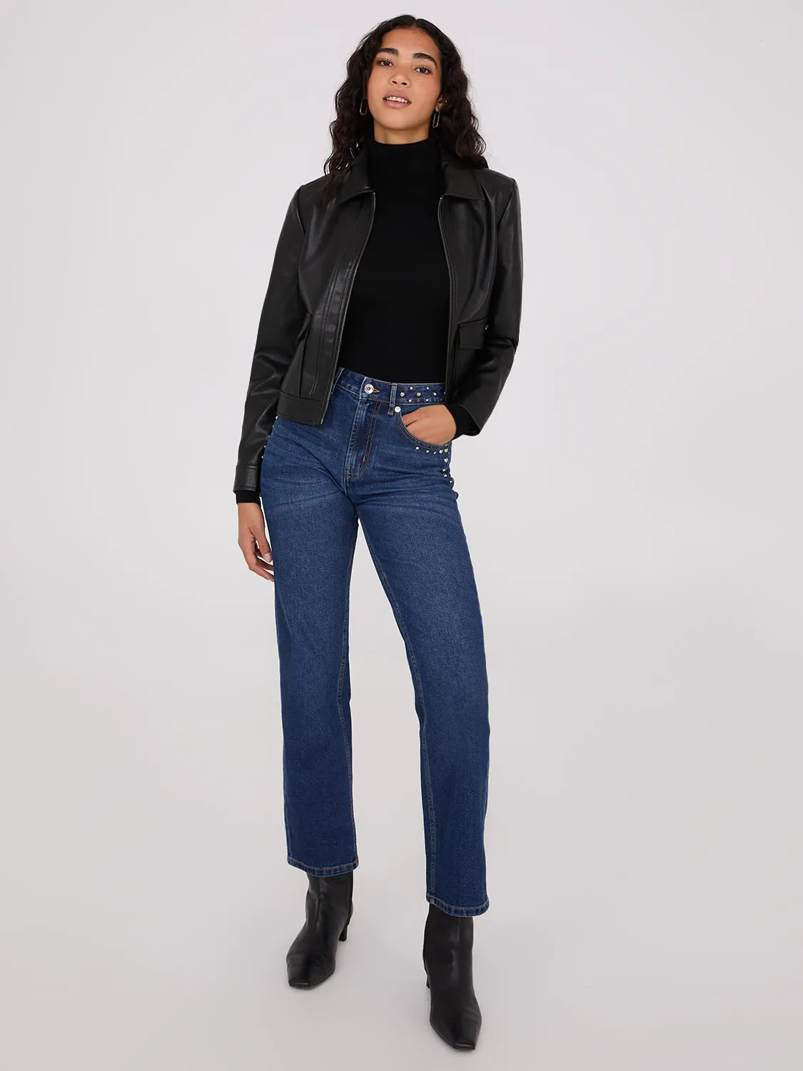 Faux Leather Utility Jacket sold by Suzy Shier product image thumbnail 4