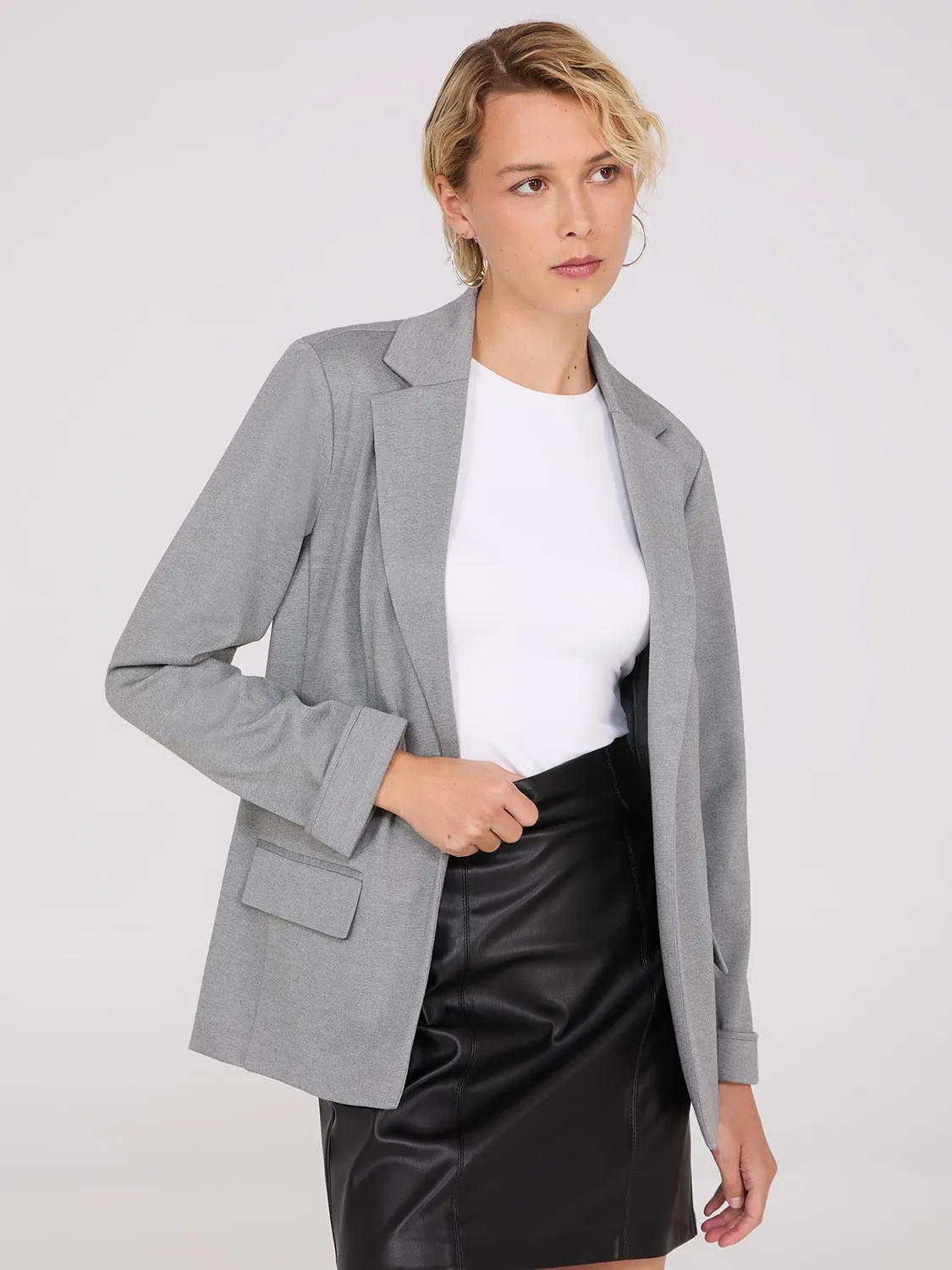 Notch Collar Open-Front Blazer sold by Suzy Shier product image thumbnail 5