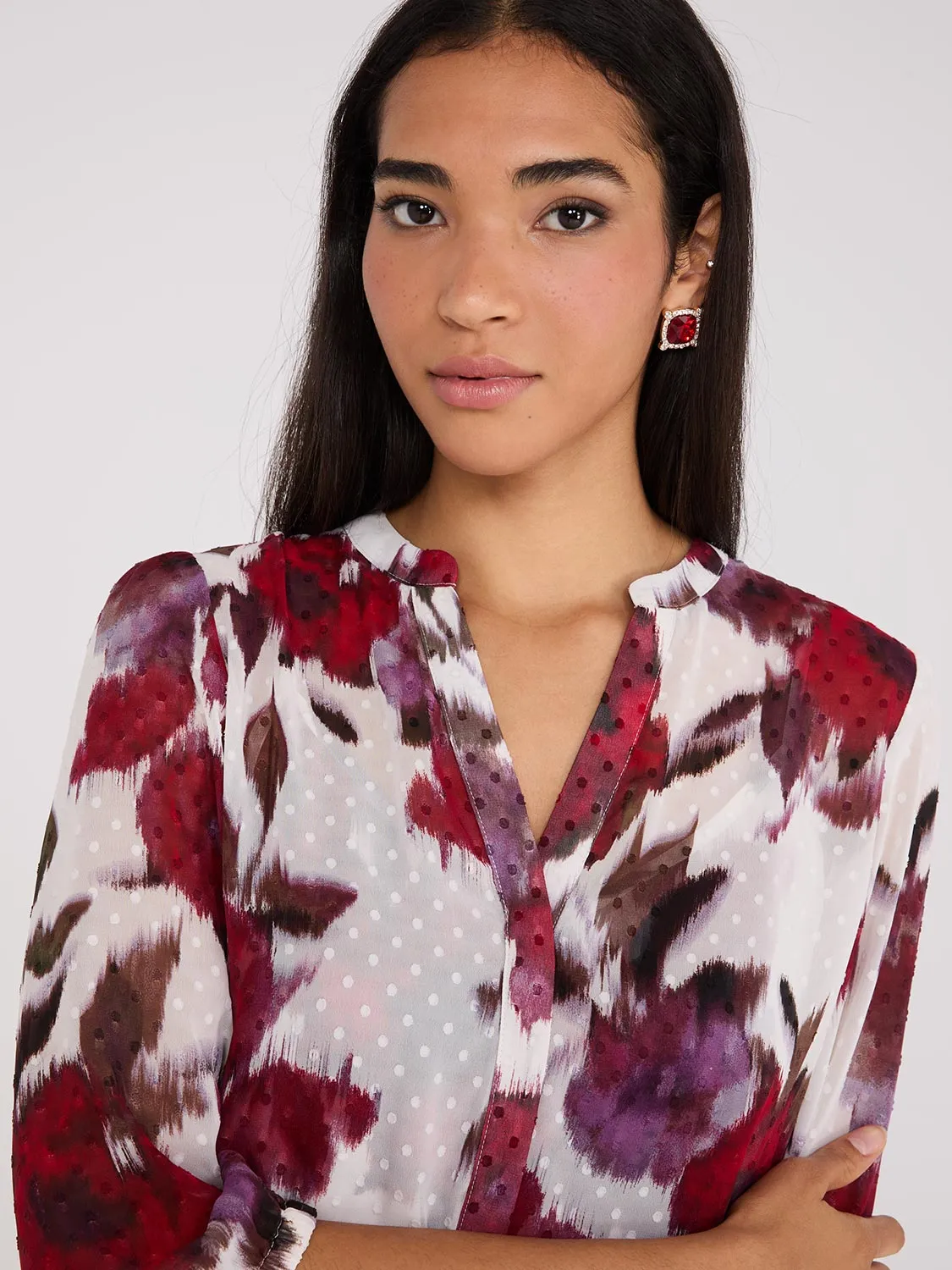 Floral Print Chiffon Tie Neck Blouse sold by Suzy Shier product image thumbnail 2