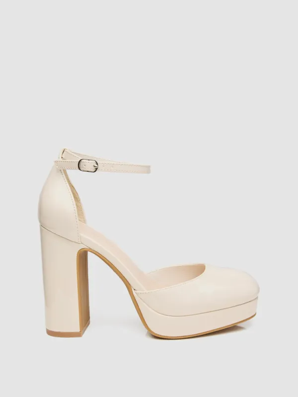 Square Toe Patent Leather Platform High Heel Pump sold by Suzy Shier