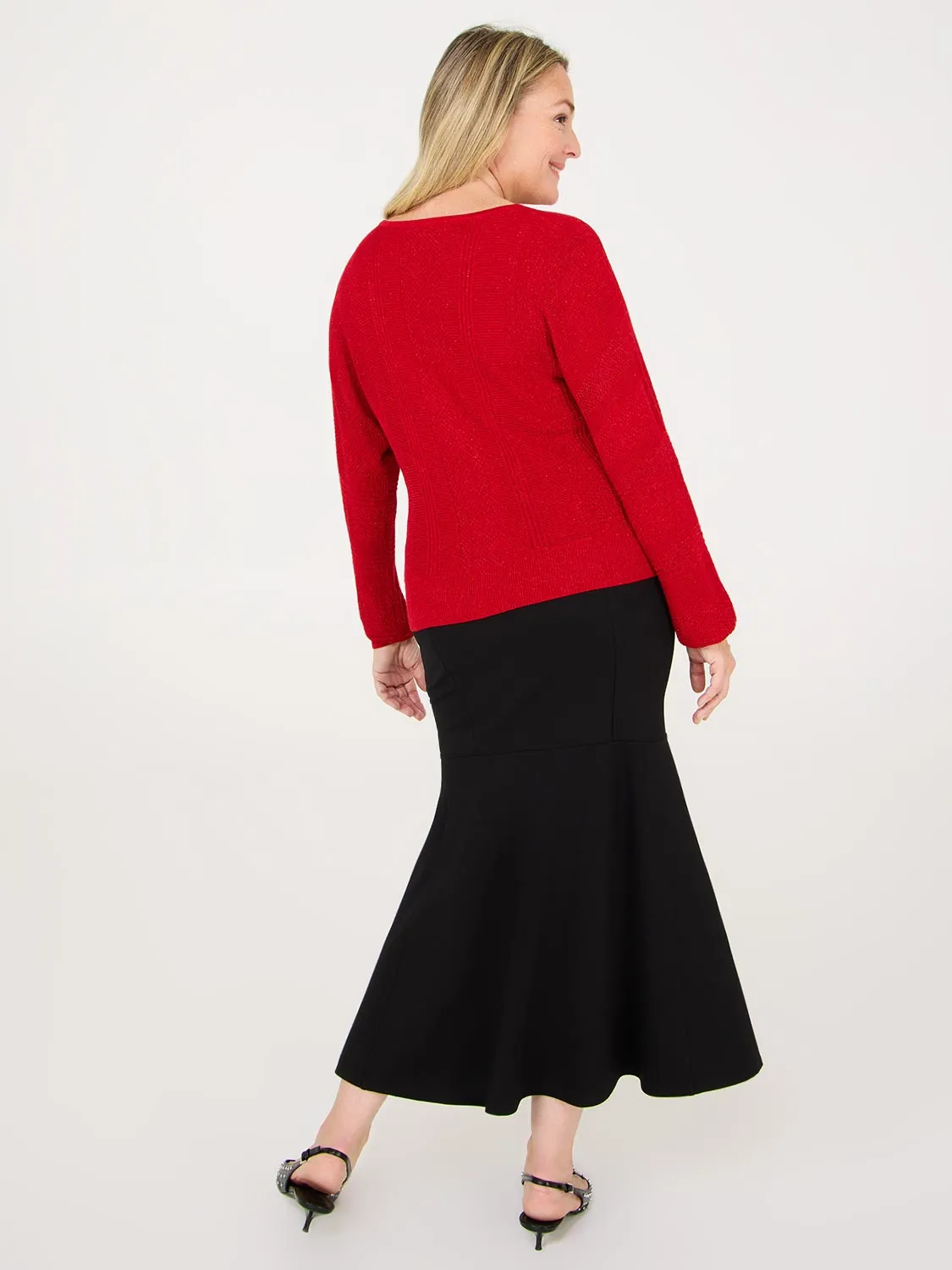 Metallic Dolman Sleeve Sweater sold by Suzy Shier product image thumbnail 5