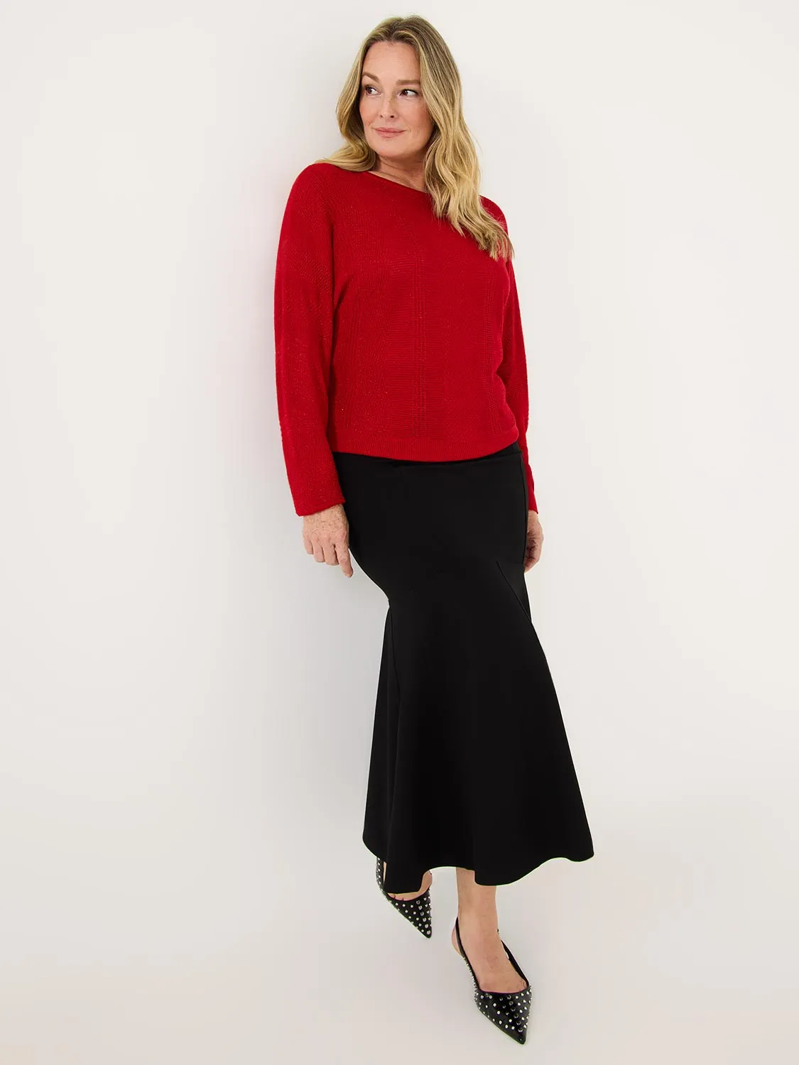 Metallic Dolman Sleeve Sweater sold by Suzy Shier product image thumbnail 4