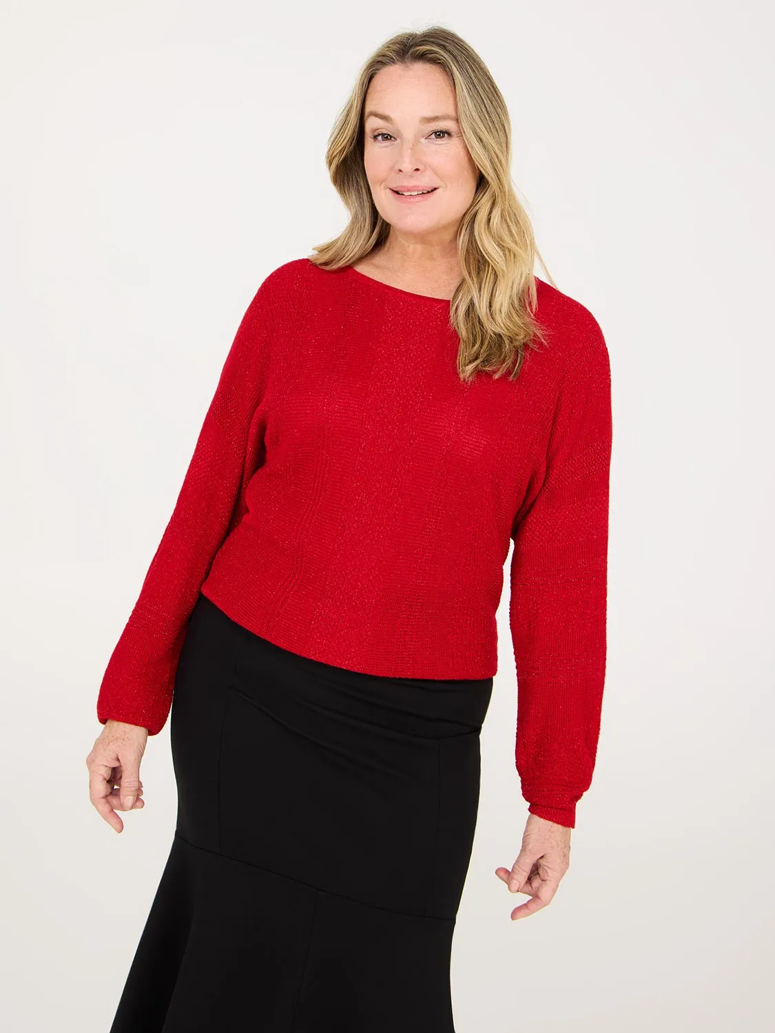 Metallic Dolman Sleeve Sweater sold by Suzy Shier product image thumbnail 2