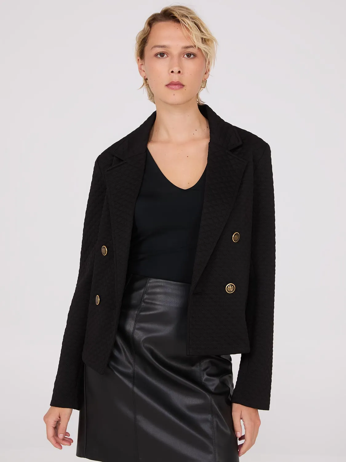 Double-Breasted Waisted Jacket sold by Suzy Shier