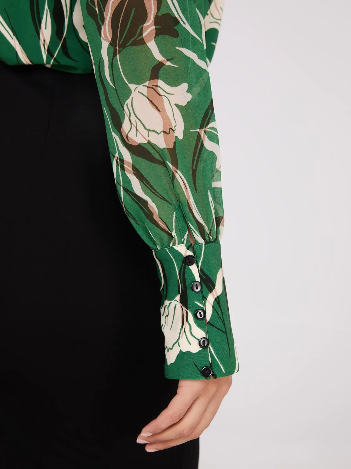 Floral Print Long Chiffon Sleeve Top sold by Suzy Shier product image thumbnail 2