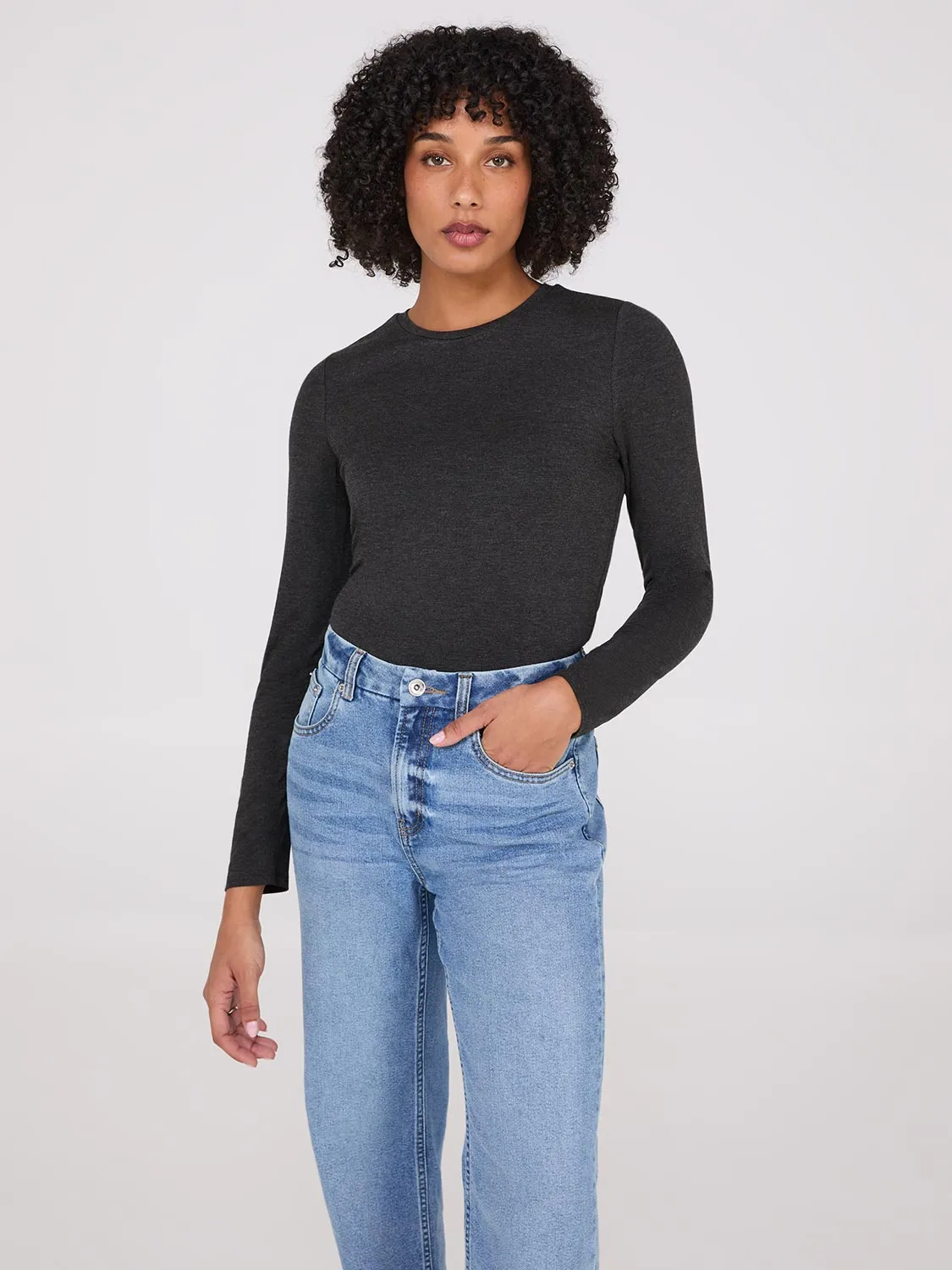 Double Layer Crew Neck Top sold by Suzy Shier product image thumbnail 5