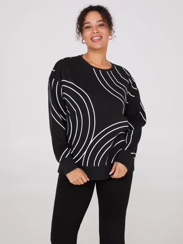 Abstract Print Sweatshirt made by Suzy Shier