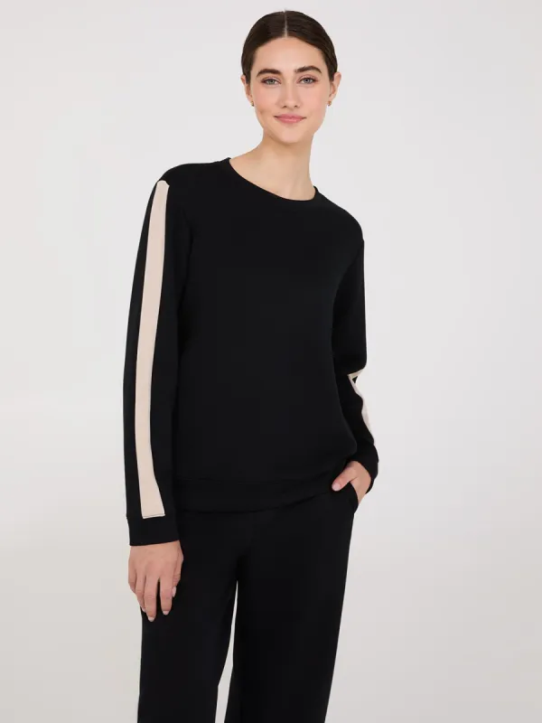 Contrast Stripe Cloud Fleece Sweatshirt sold by Suzy Shier