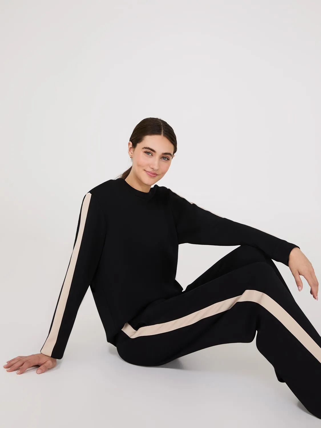 Contrast Stripe Cloud Fleece Sweatshirt sold by Suzy Shier product image thumbnail 3