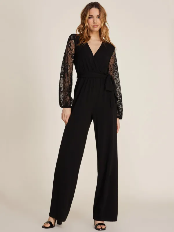Long Sleeve V-Neck Jumpsuit sold by Suzy Shier