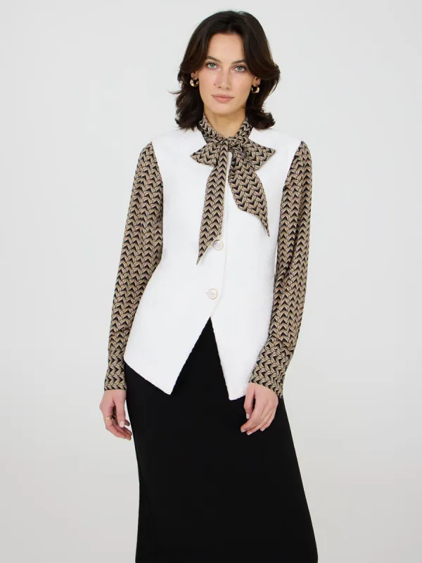 Button-Front Boucle Vest sold by Suzy Shier