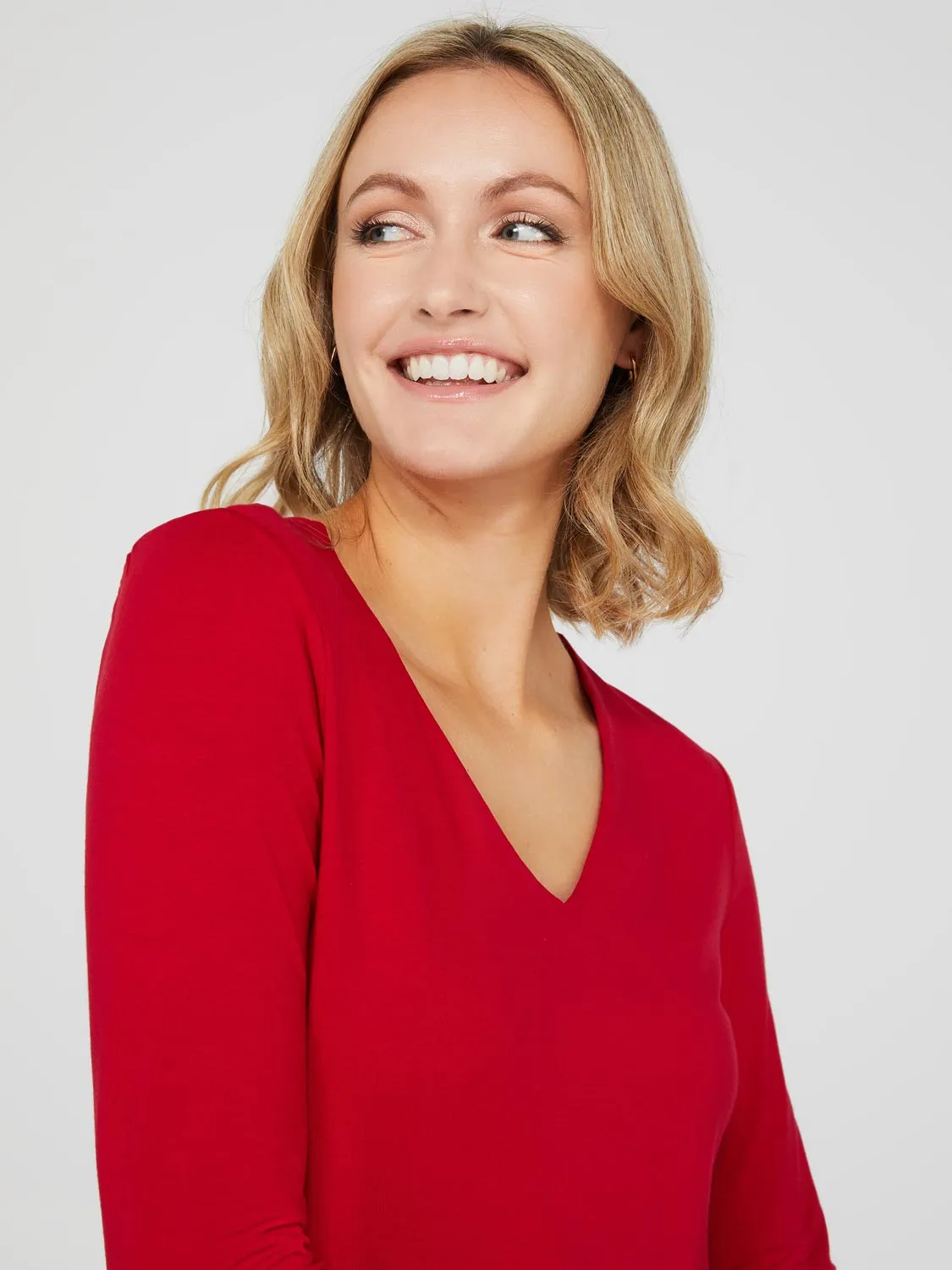 Long Sleeve V-Neck Jersey Top sold by Suzy Shier product image thumbnail 2