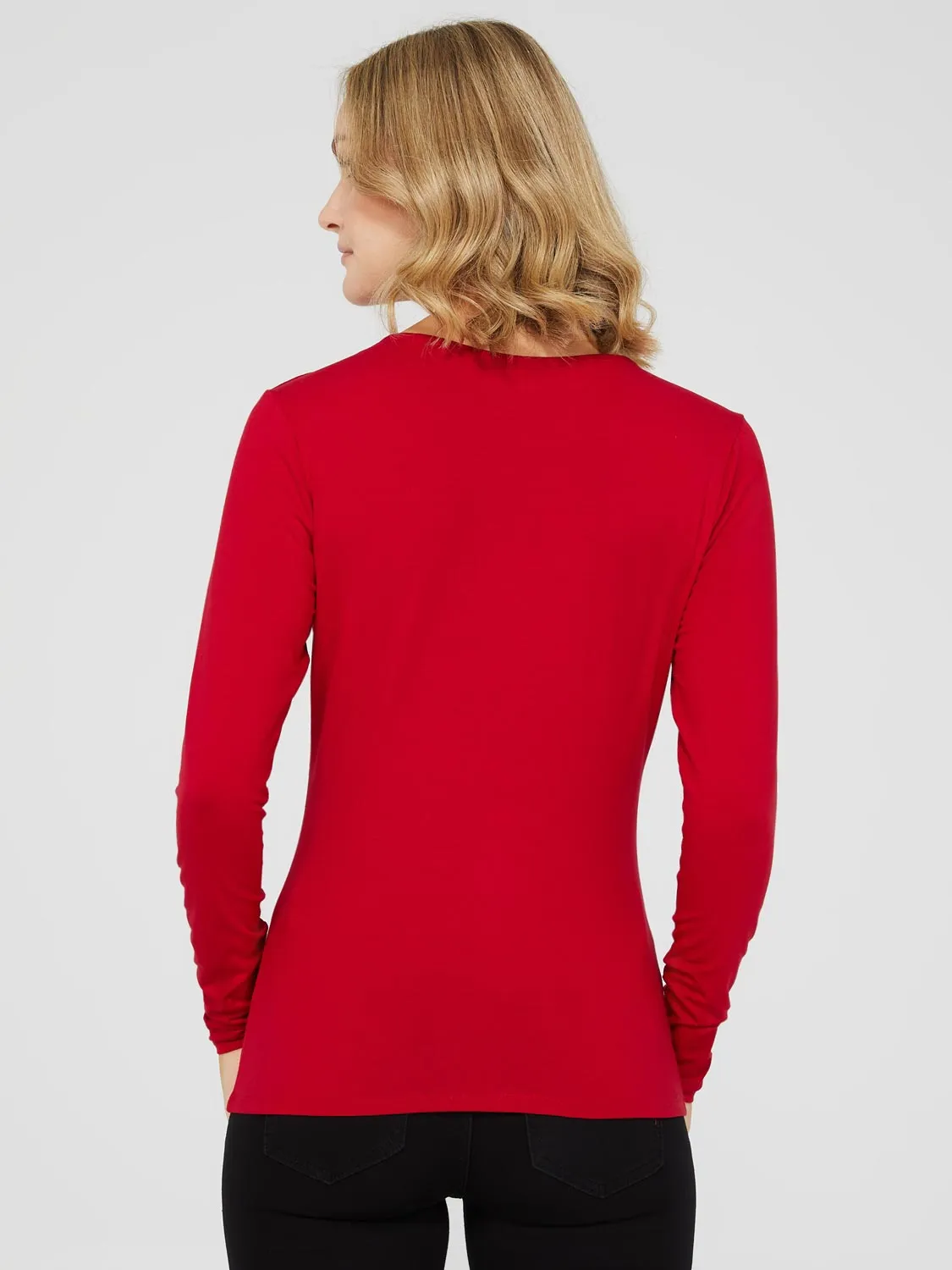 Long Sleeve V-Neck Jersey Top sold by Suzy Shier product image thumbnail 4