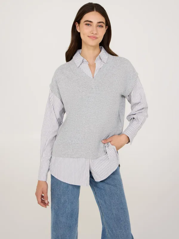 2-Fer Blouse With Soft Brushed Top sold by Suzy Shier