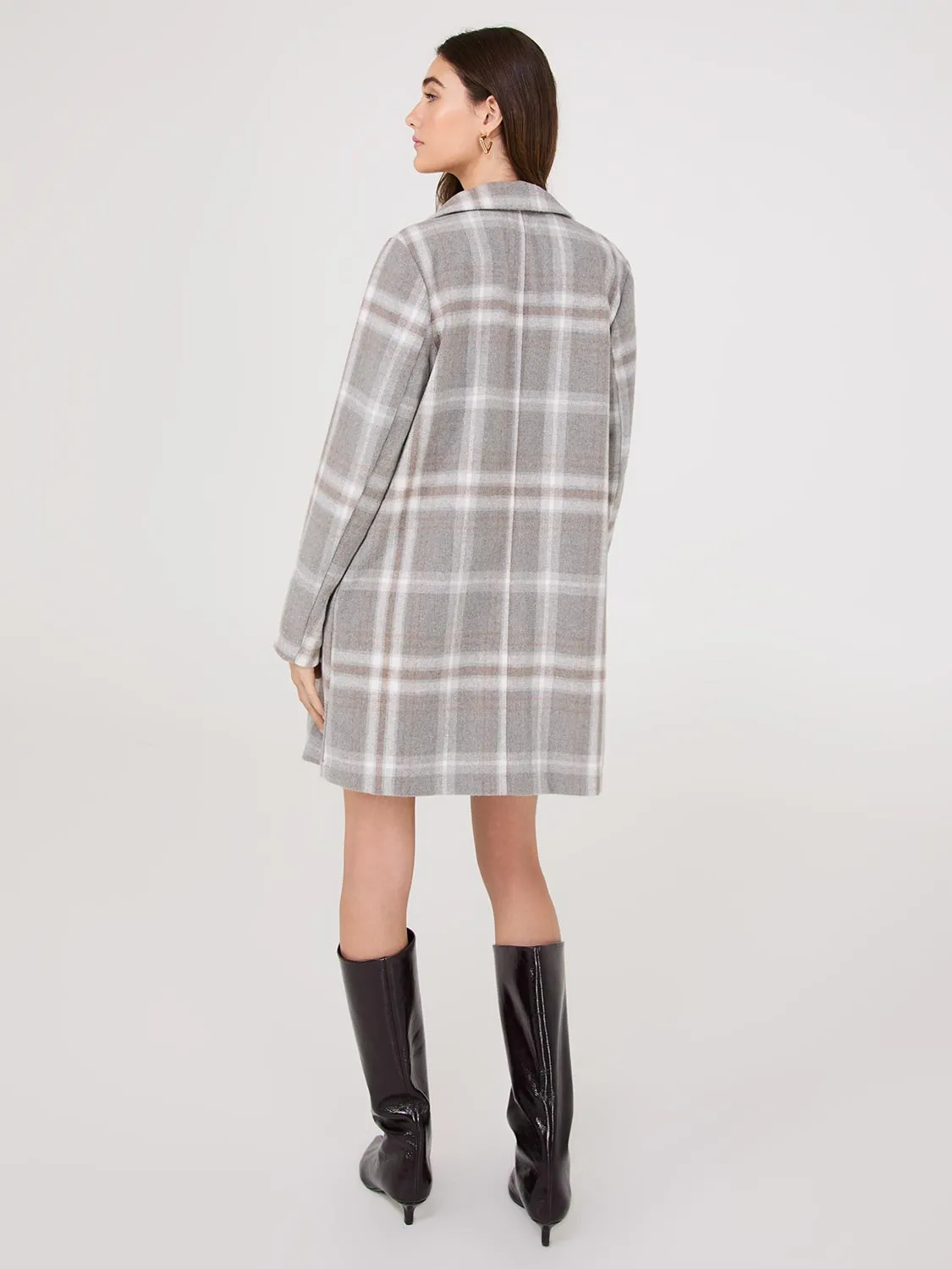 Plaid Open-Front Car Coat sold by Suzy Shier product image thumbnail 4