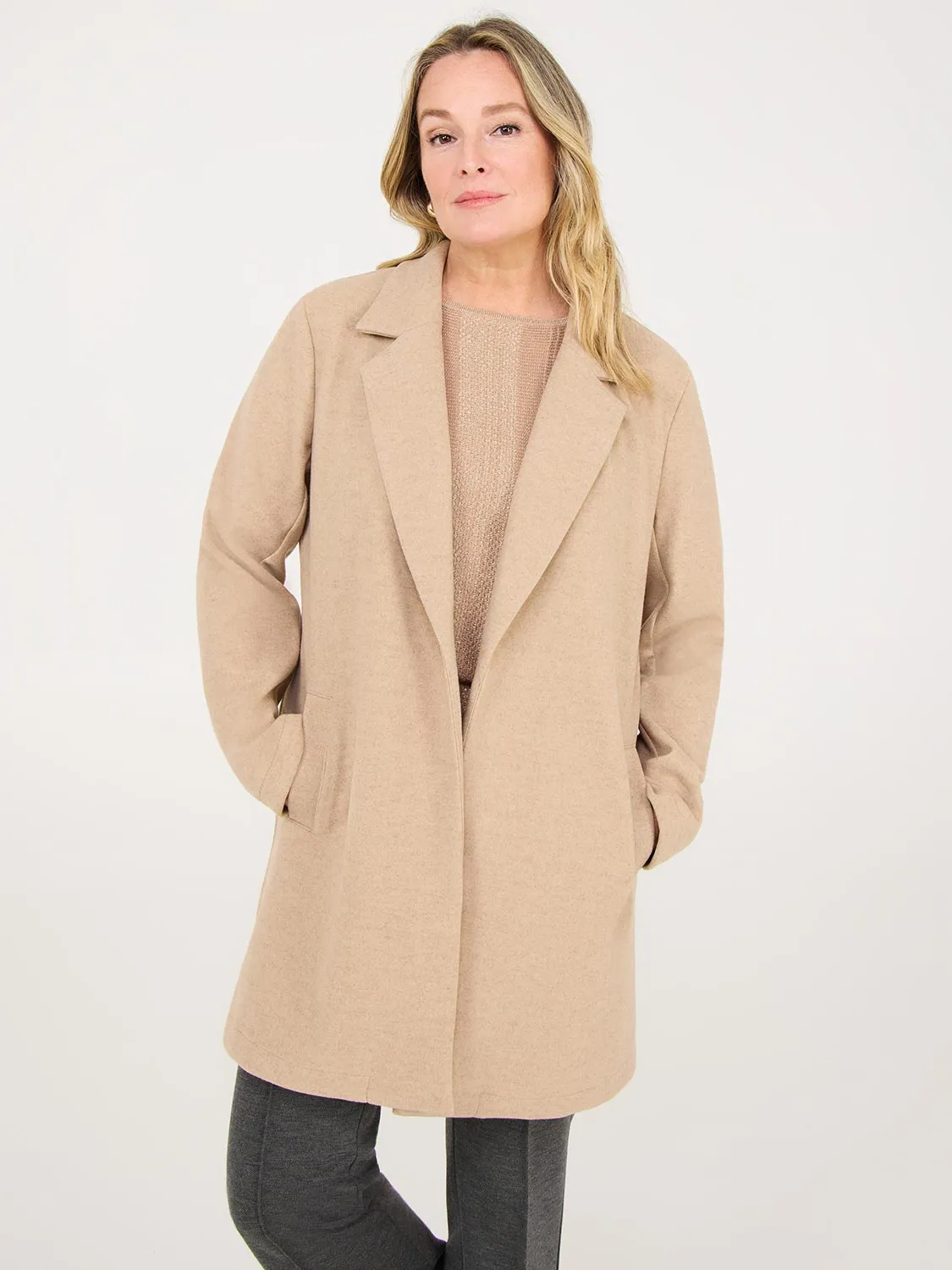 Open-Front Car Coat sold by Suzy Shier
