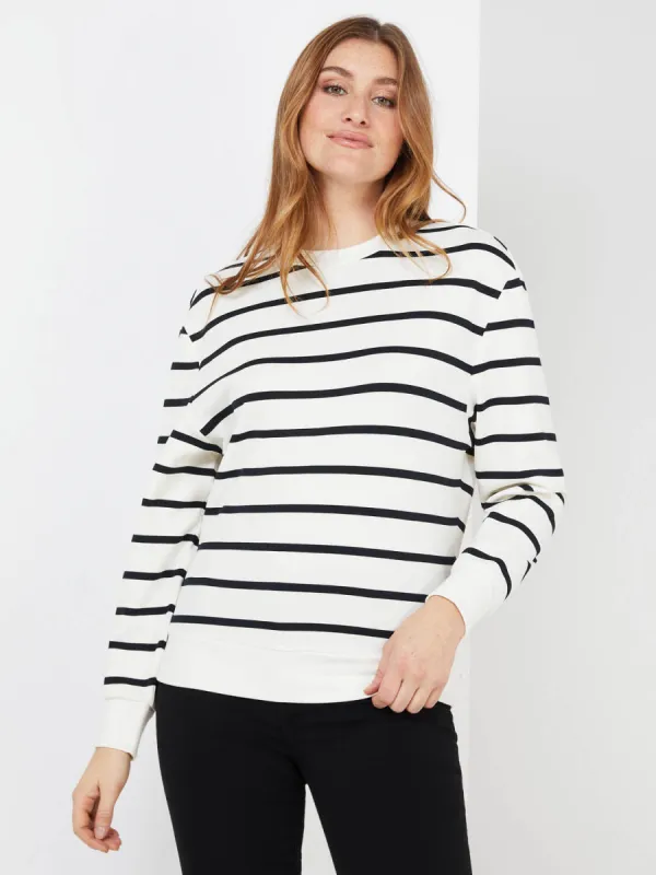 Striped Crew Neck Sweatshirt sold by Suzy Shier