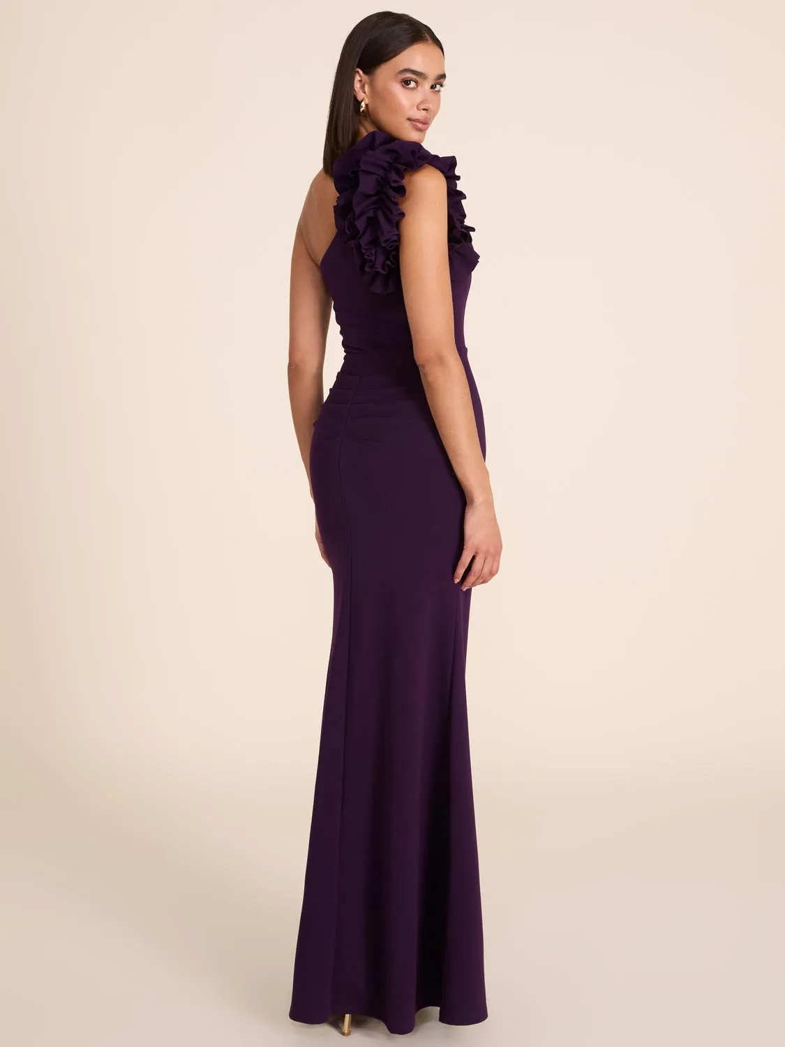 One-Shoulder Gown With Rosette Detail sold by Suzy Shier product image thumbnail 2