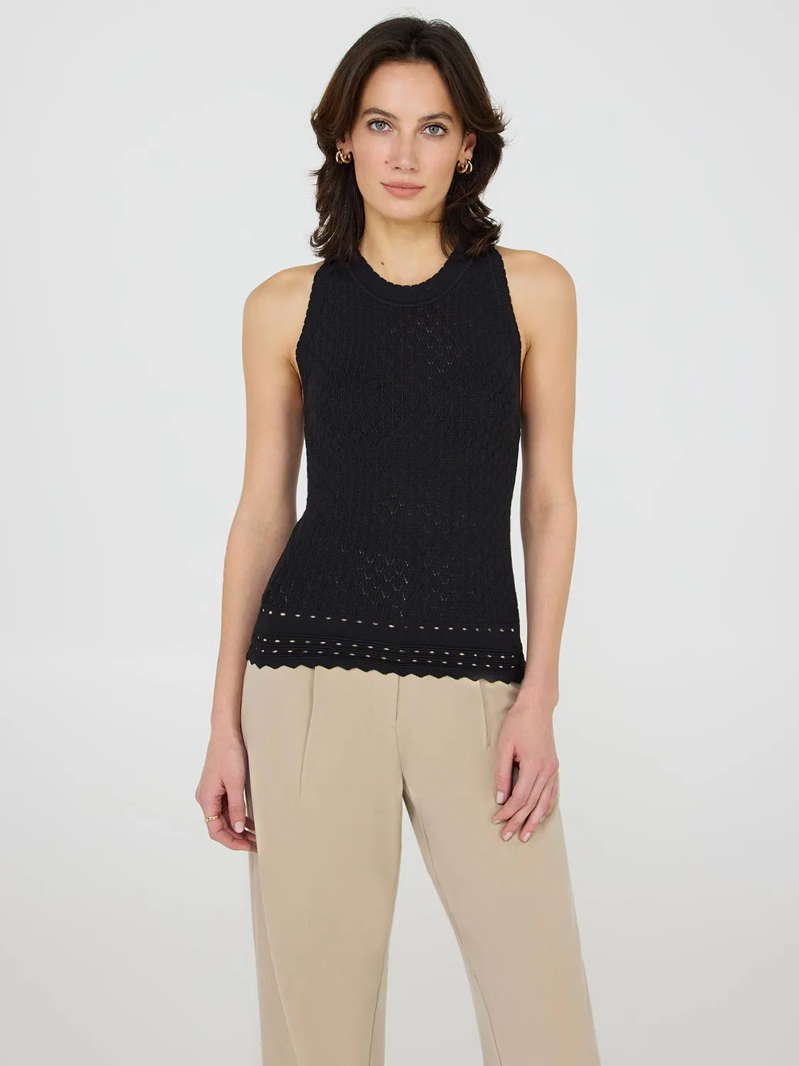 Pointelle Knit Tank Top sold by Suzy Shier