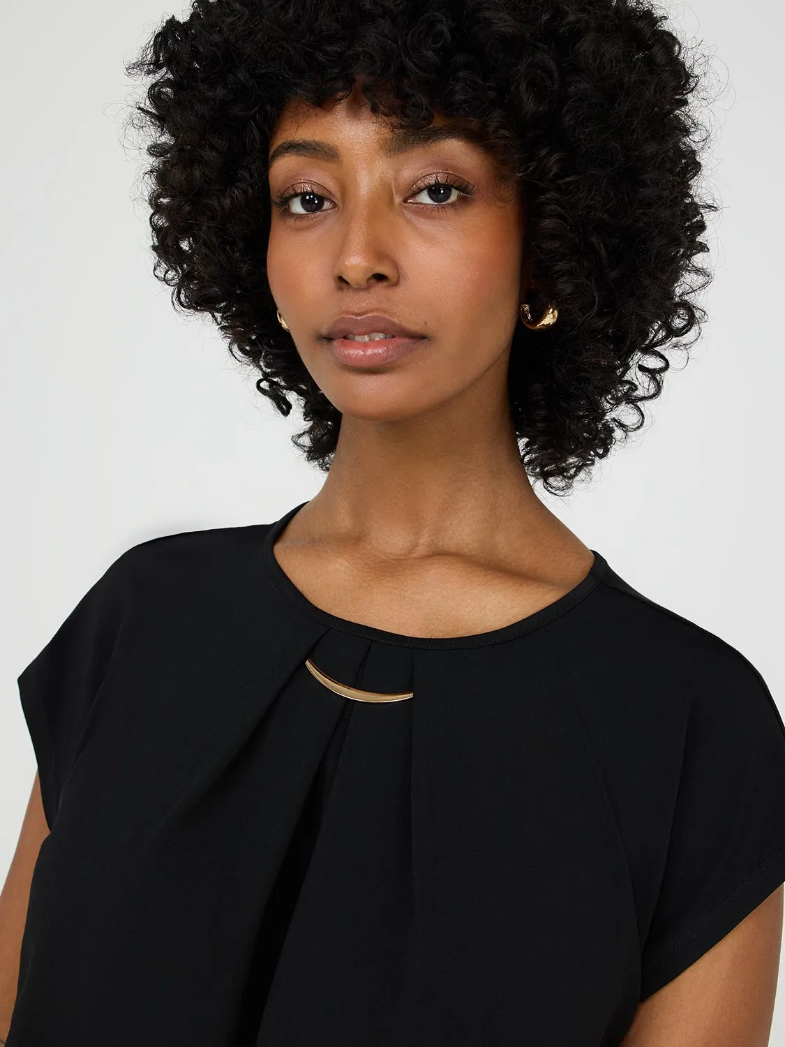 Pleated Top With Bar Detail sold by Suzy Shier product image thumbnail 2