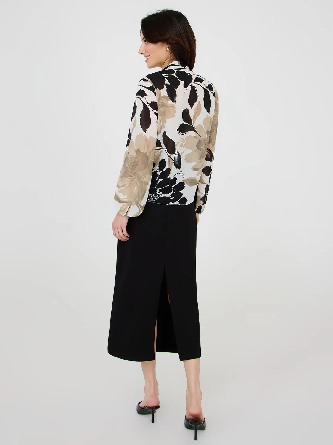 Floral Print Blouson Wrap Blouse sold by Suzy Shier product image thumbnail 4